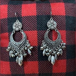 Elegant Silver Chandelier Earrings